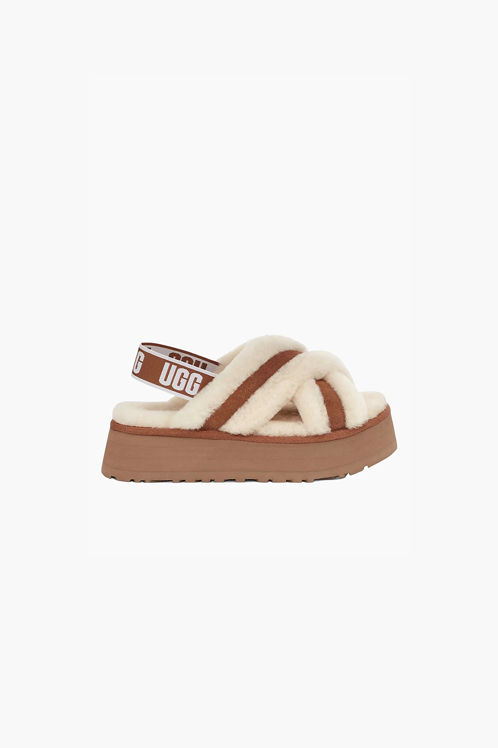 UGG Disco Cross Slide in Chestnut