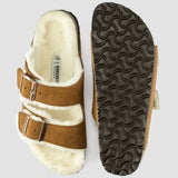 Birkenstock Arizona Shearling in Mink (Narrow)