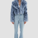 LAMARQUE Women's Danika Leo Faux Fur Crop Jacket