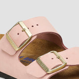 Birkenstock Unisex Arizona SFB Nubuck Leather in Soft Pink