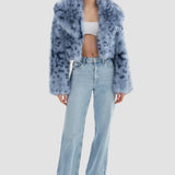 LAMARQUE Women's Danika Leo Faux Fur Crop Jacket