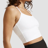 Beyond Yoga Spacedye Slim Racerback Cropped Tank in Cloud White