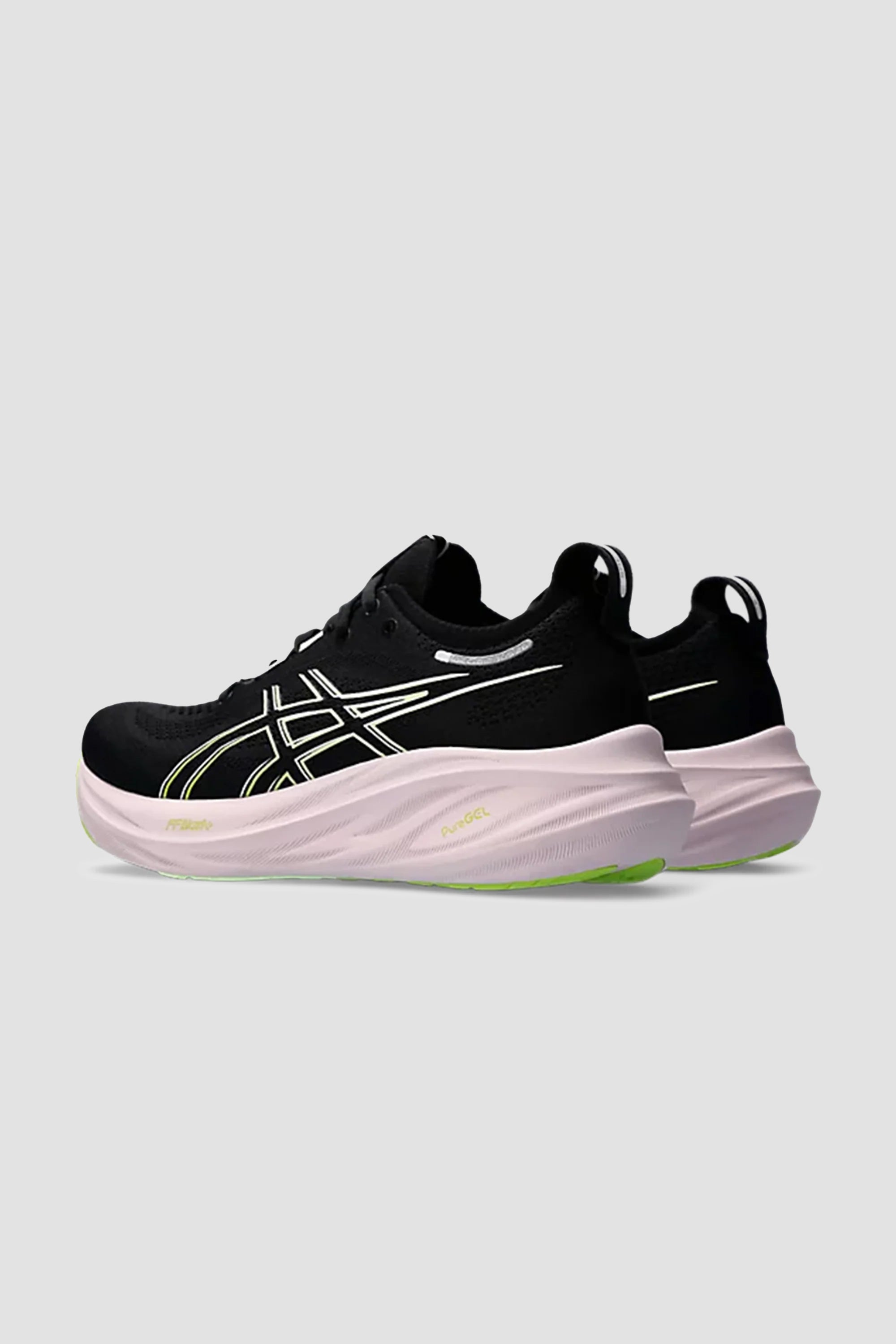 Baskets ASICS Gel-Nimbus 26 pour femmes en noir/citron vert fluo