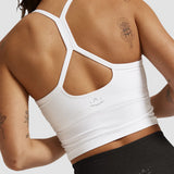 Beyond Yoga Spacedye Slim Racerback Cropped Tank in Cloud White