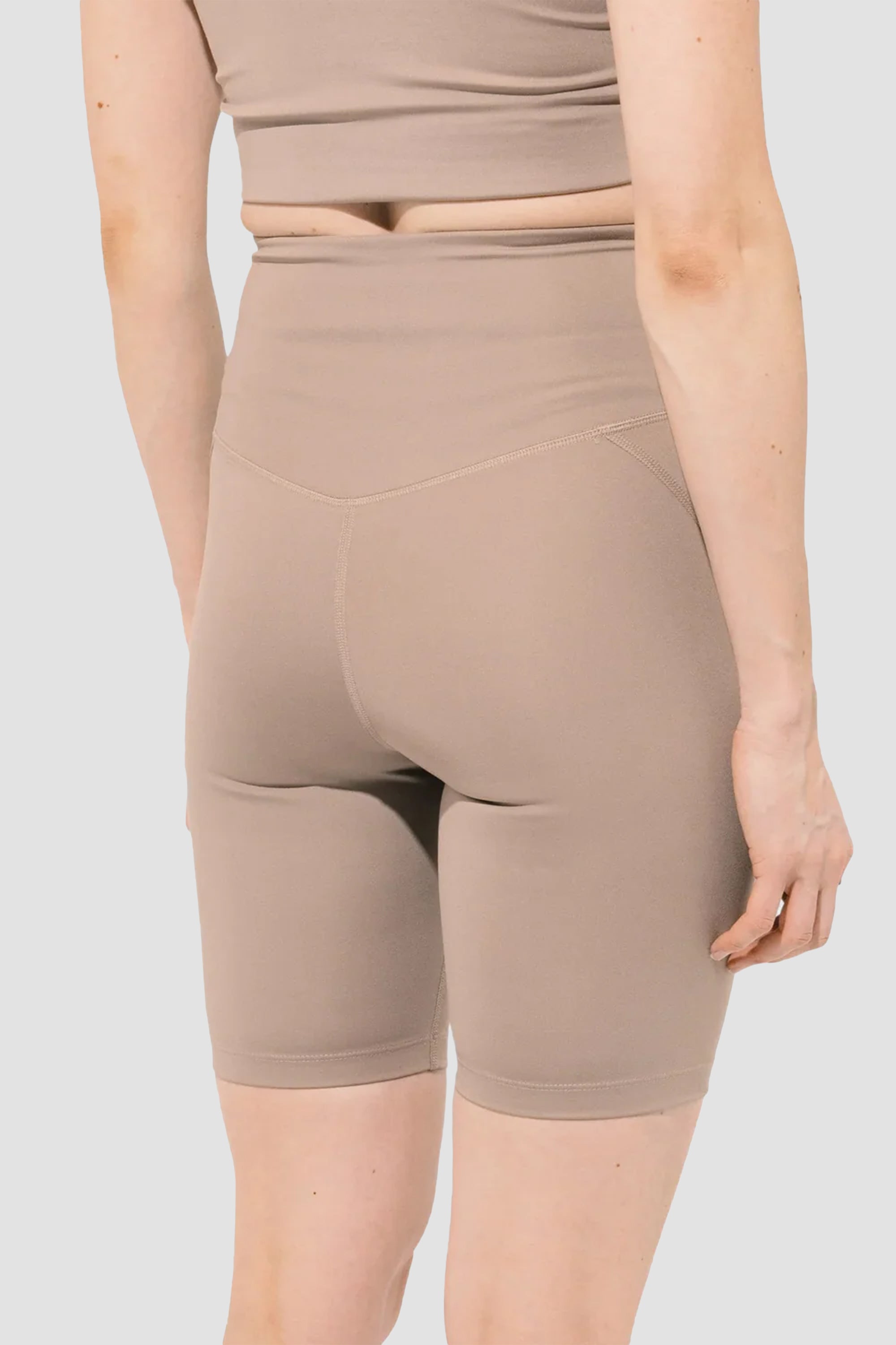 Girlfriend Collective High-Rise Bike Short in Limestone