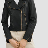 LAMARQUE Women's Donna Gold Iconic Leather Biker Jacket