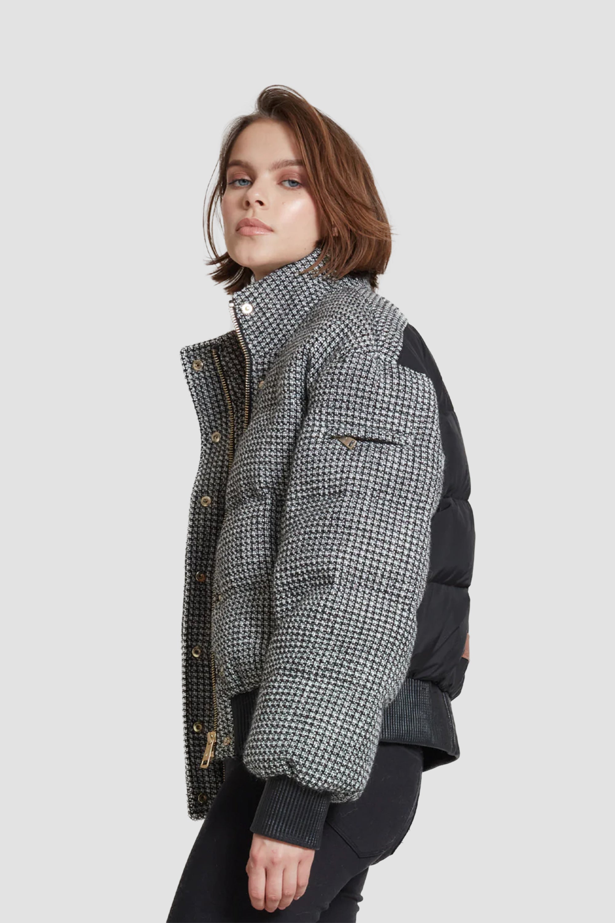 Nicole Benisti Women's Brooklyn Tweed Noir Bomber Jacket