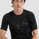 T-shirt à manches courtes avec logo en laine mérinos Ionia d'Arc'teryx pour homme en noir