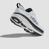 Hoka Men's Bondi 8 Sneaker in White/Black