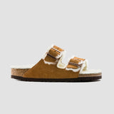 Birkenstock Arizona Shearling in Mink (Narrow)