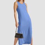 Beyond Yoga Effortless Tank Dress in Washed Flower Blue