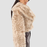 LAMARQUE Women's Danika Leo Faux Fur Crop Jacket