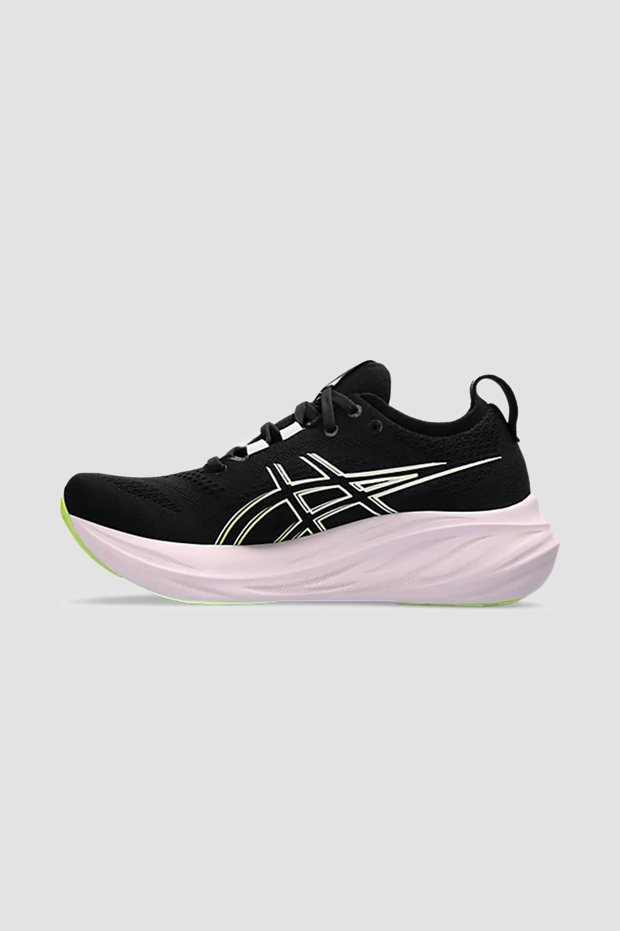 Baskets ASICS Gel-Nimbus 26 pour femmes en noir/citron vert fluo