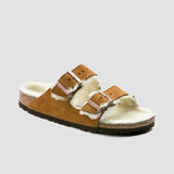 Birkenstock Arizona Shearling in Mink (Narrow)